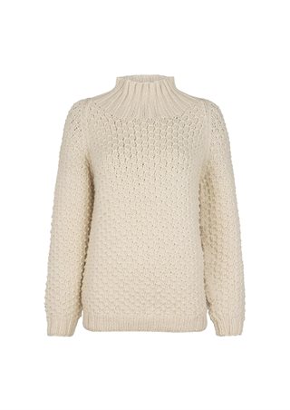 Fuza Wool - Butterfly Sweater High Neck - White